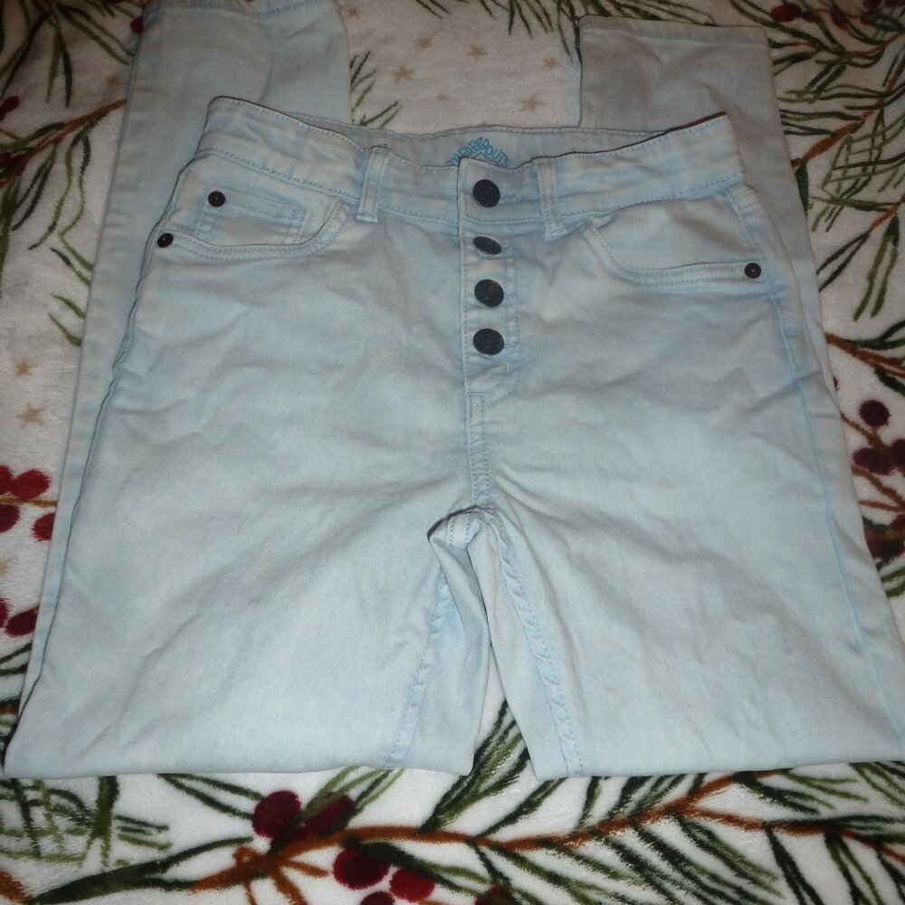 Cute Thereabouts High Rise Skinny Button Front Jeans sz12 teens
